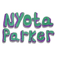 the word nyota parker in purple and green