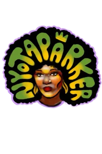 a woman with an afro on her head