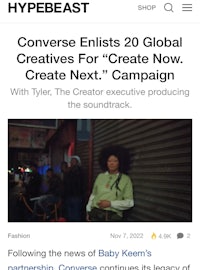 converse enlists 20 global creatives for create now create next campaign